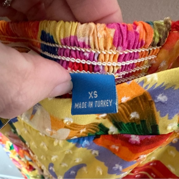 Anthropologie Farm Rio Textured Tropical Yellow Maxi Dress Size XS - Picture 8 of 11